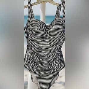Striped Black and White Women's Swimsuit
